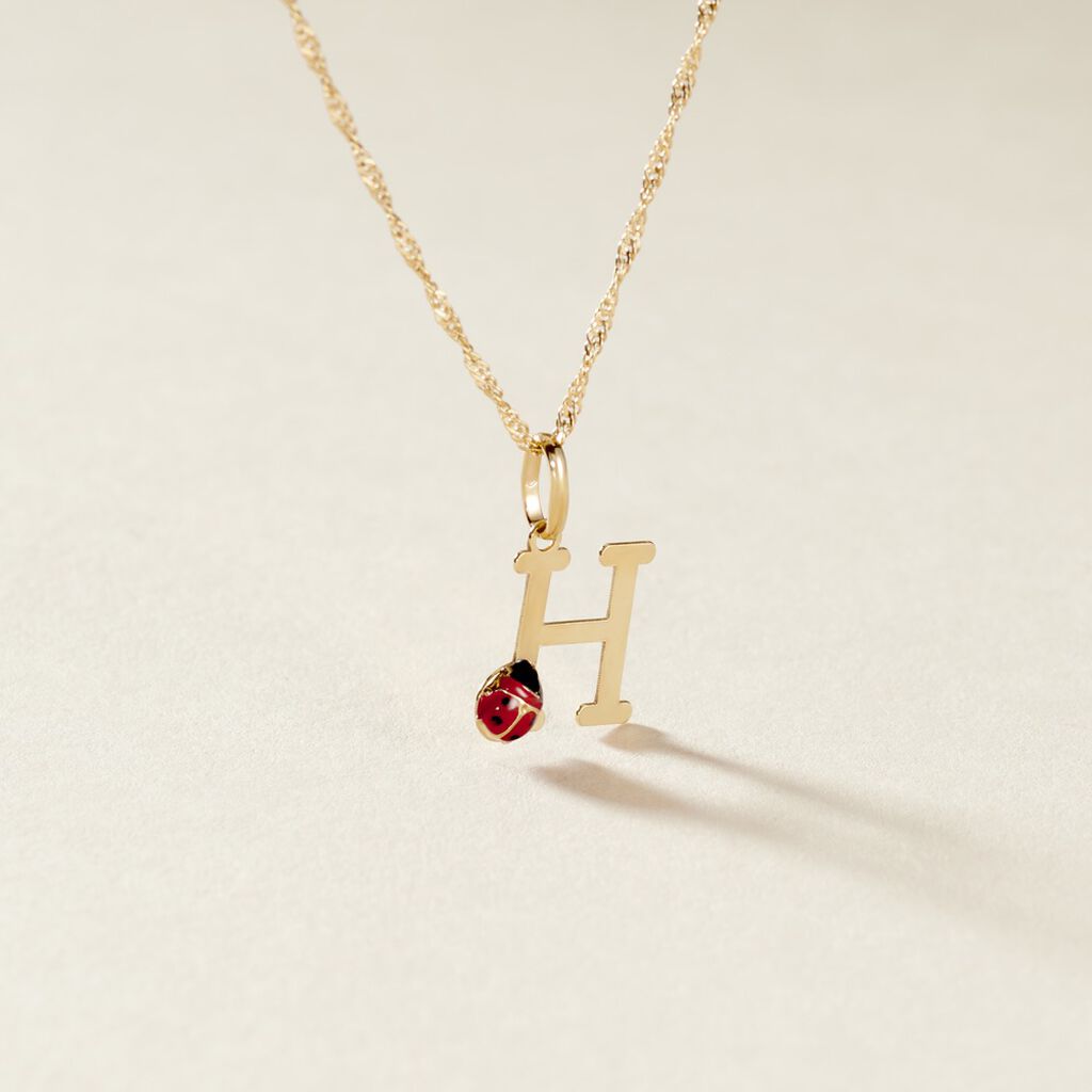 Pendentif Helidie Coccinelle Lettre Or Jaune