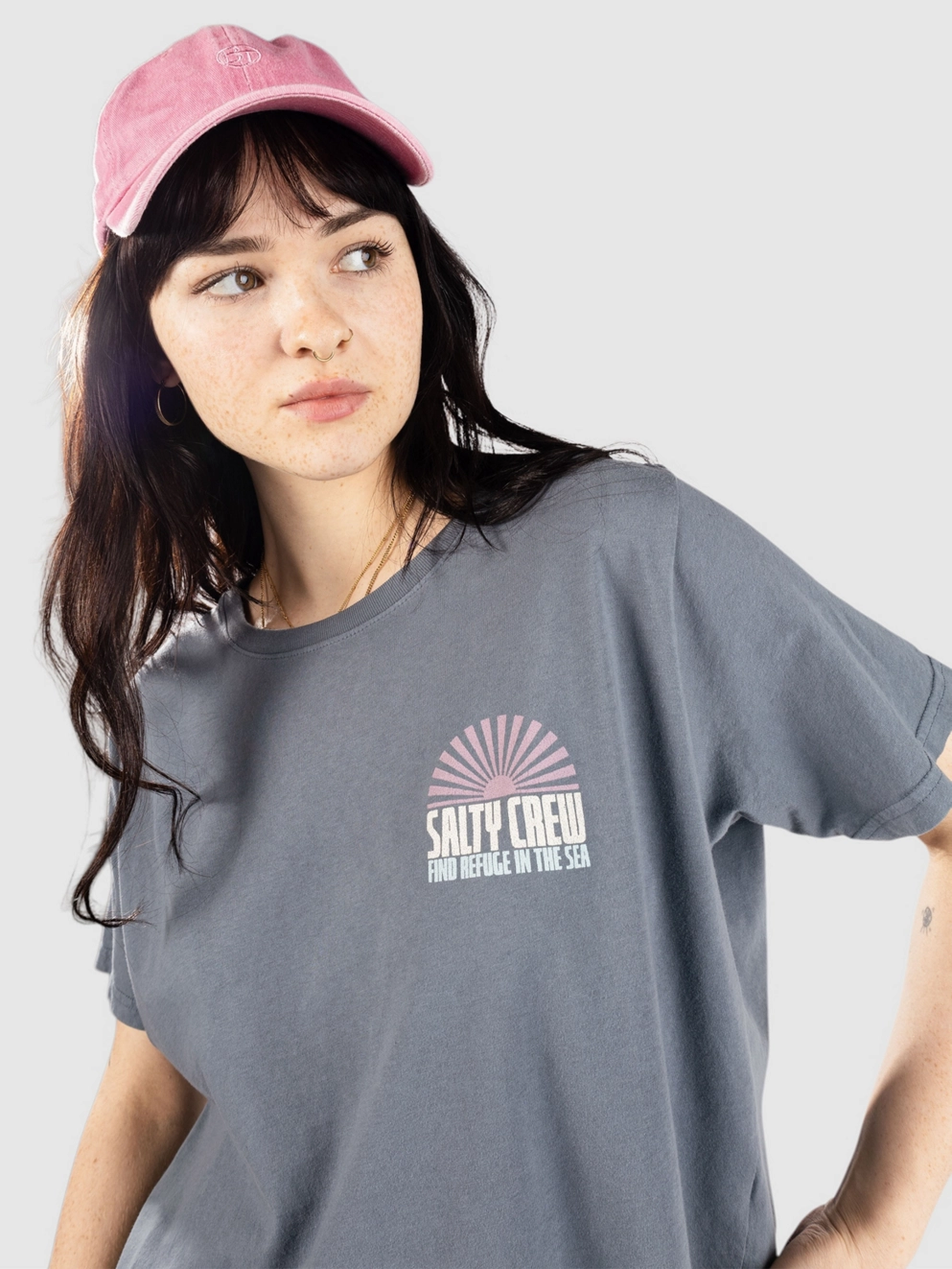 Salty Crew In The Rays Crop T-Shirt fin blue