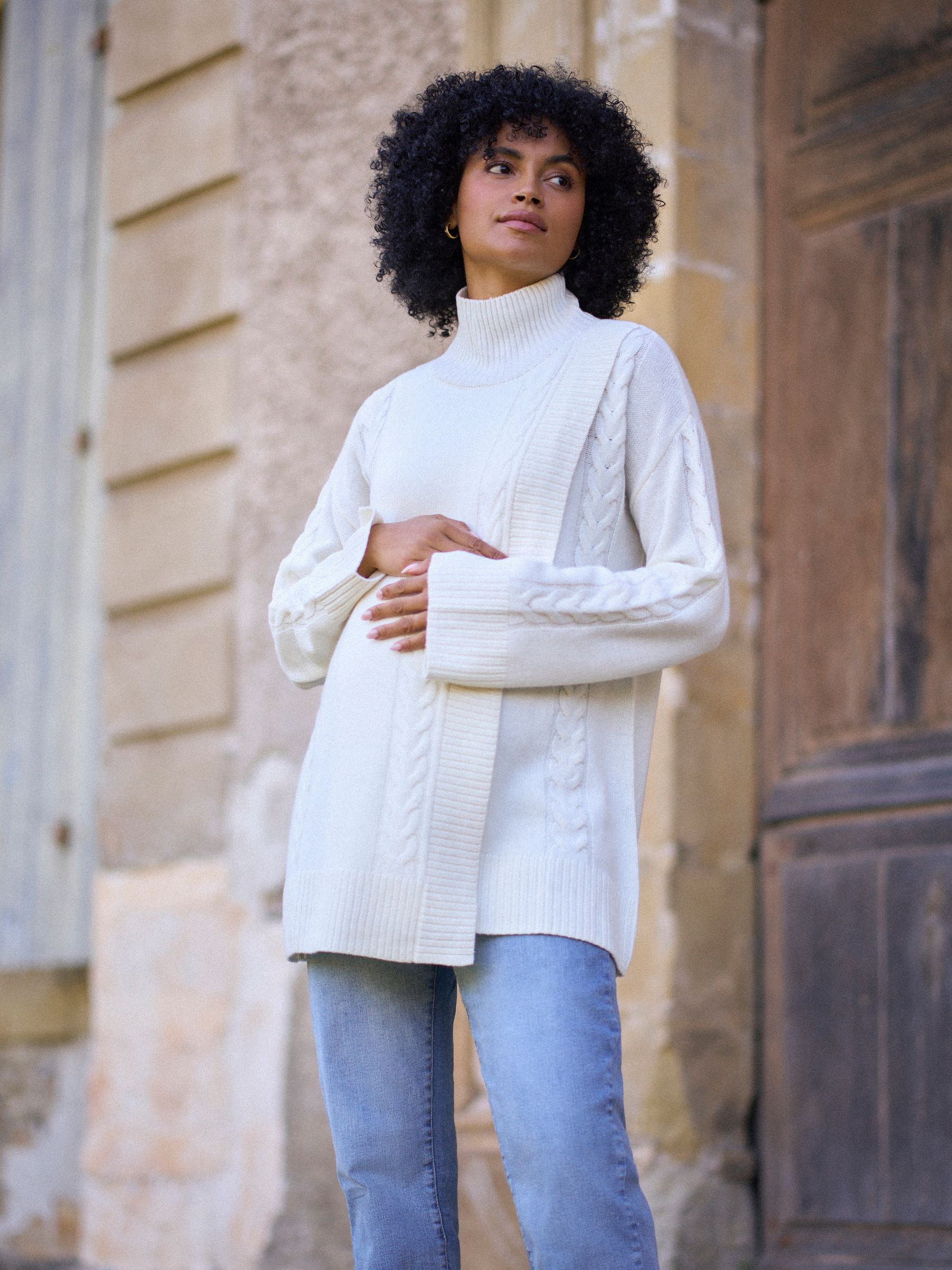 Seraphine Maternity & Nursing Cross Over Longline Jumper