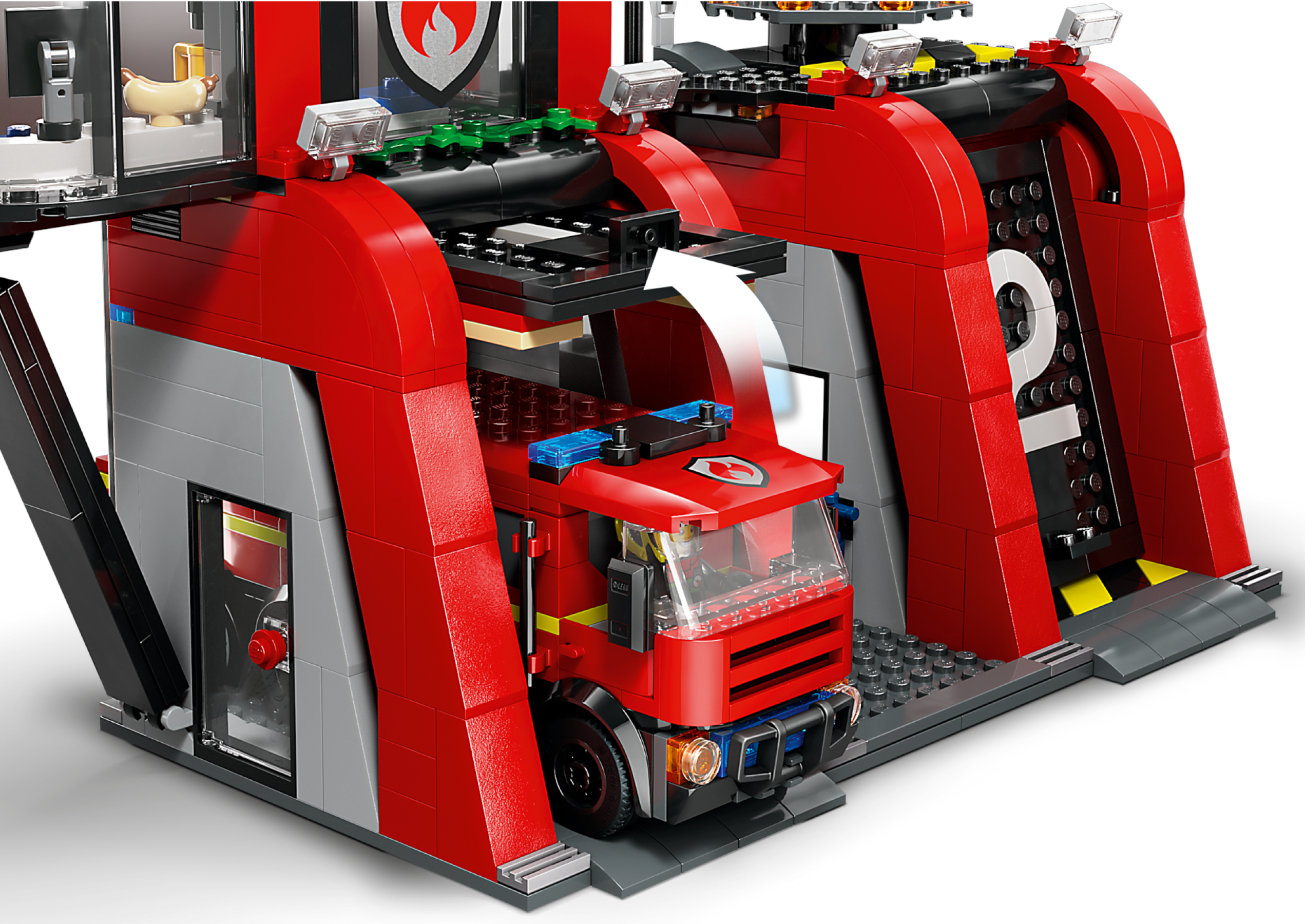quartel de bombeiros e o caminhão de bombeiros 60414