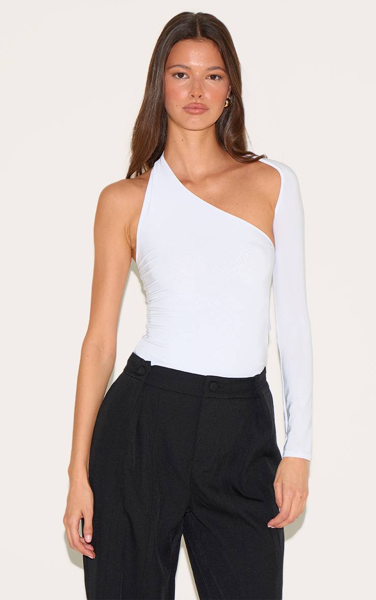 Blanc Body Asymétrique À Une Épaule