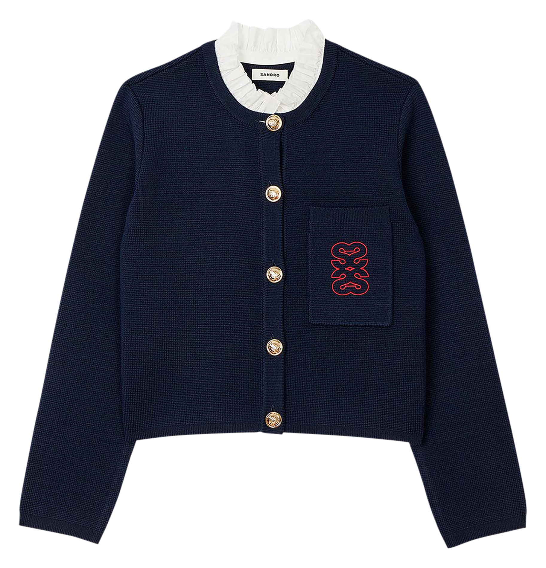 Cardigan col victorien amovible | Bleu
