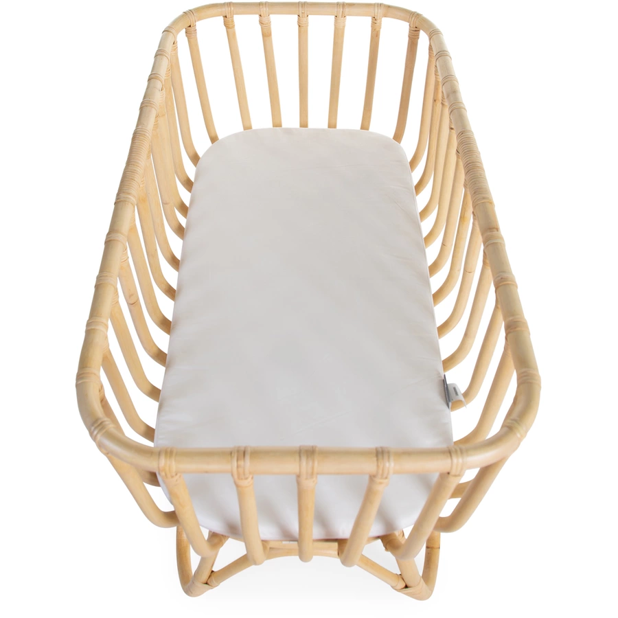 CHILDHOME Wiege Rattan rechteckig mit Nestchen und Matratze
