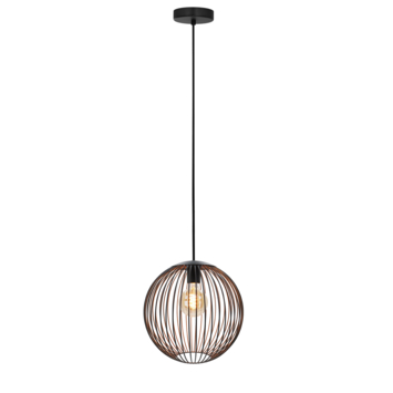 Eglo Hanglamp Almanzora 1-lichts zwart/koper Ø32 cm