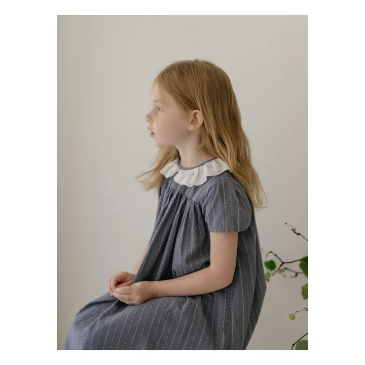 Louisiella Robe Hansely Volants Dentelle | Bleu nuit