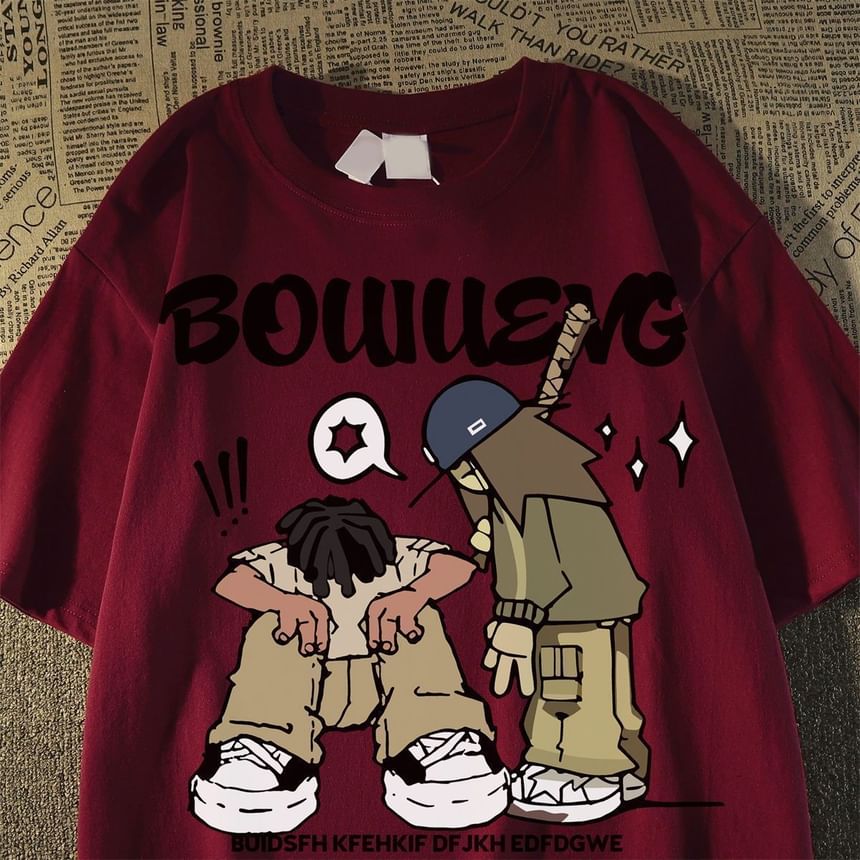Bay Go Mall - T-shirt met korte mouwen, ronde hals en grafische print