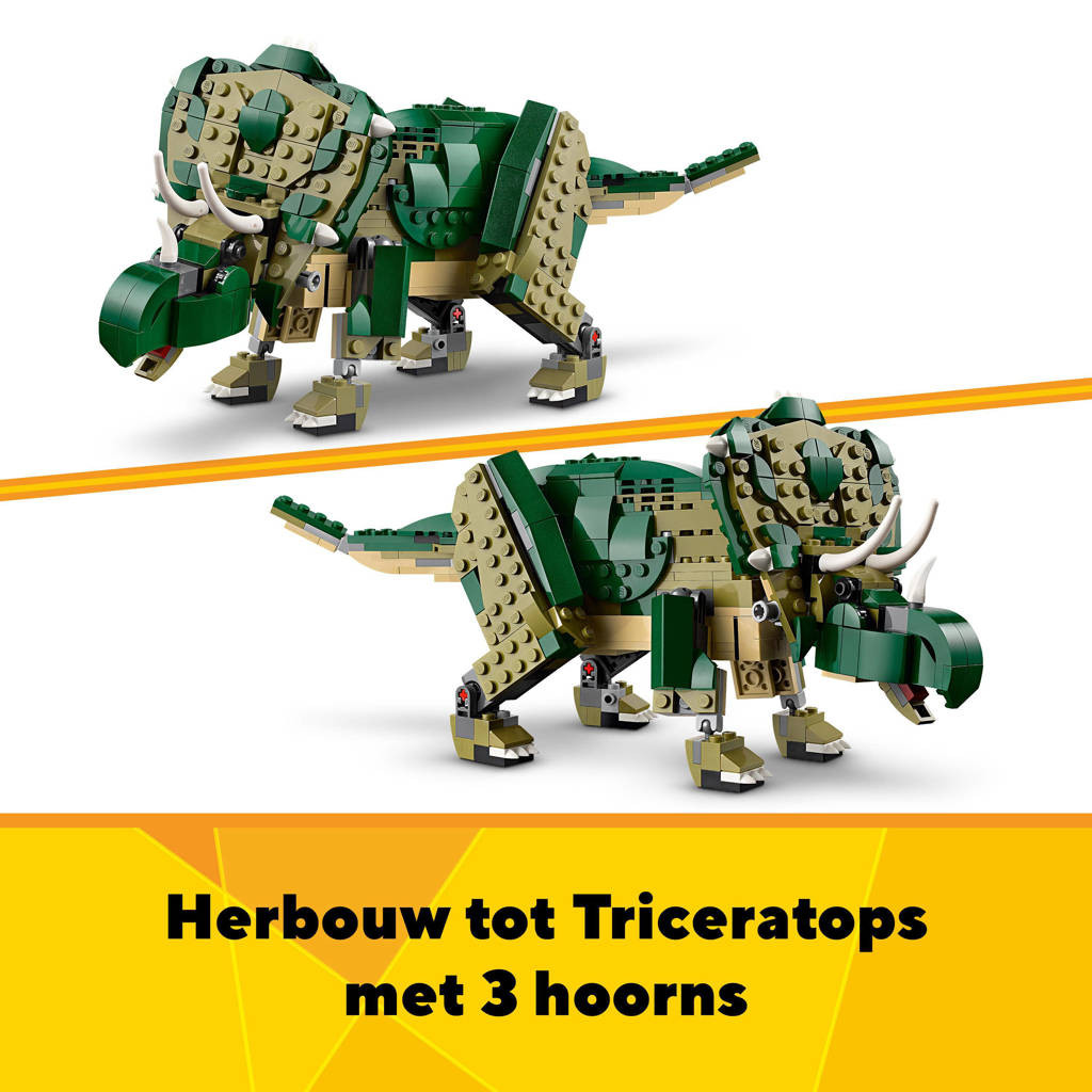3-in-1 T. rex wordt Triceratops of Pterodactylus Dinosaurus Speelgoed 31151