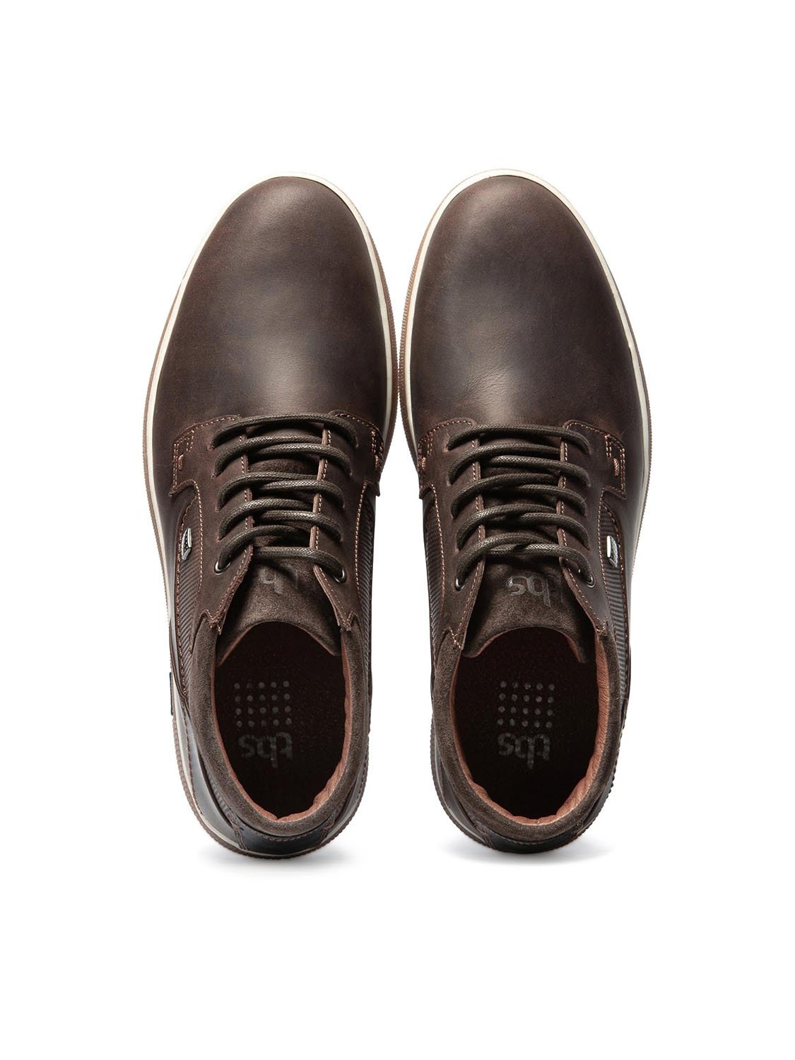 Tennis Montantes Homme En Cuir Marron Foncé