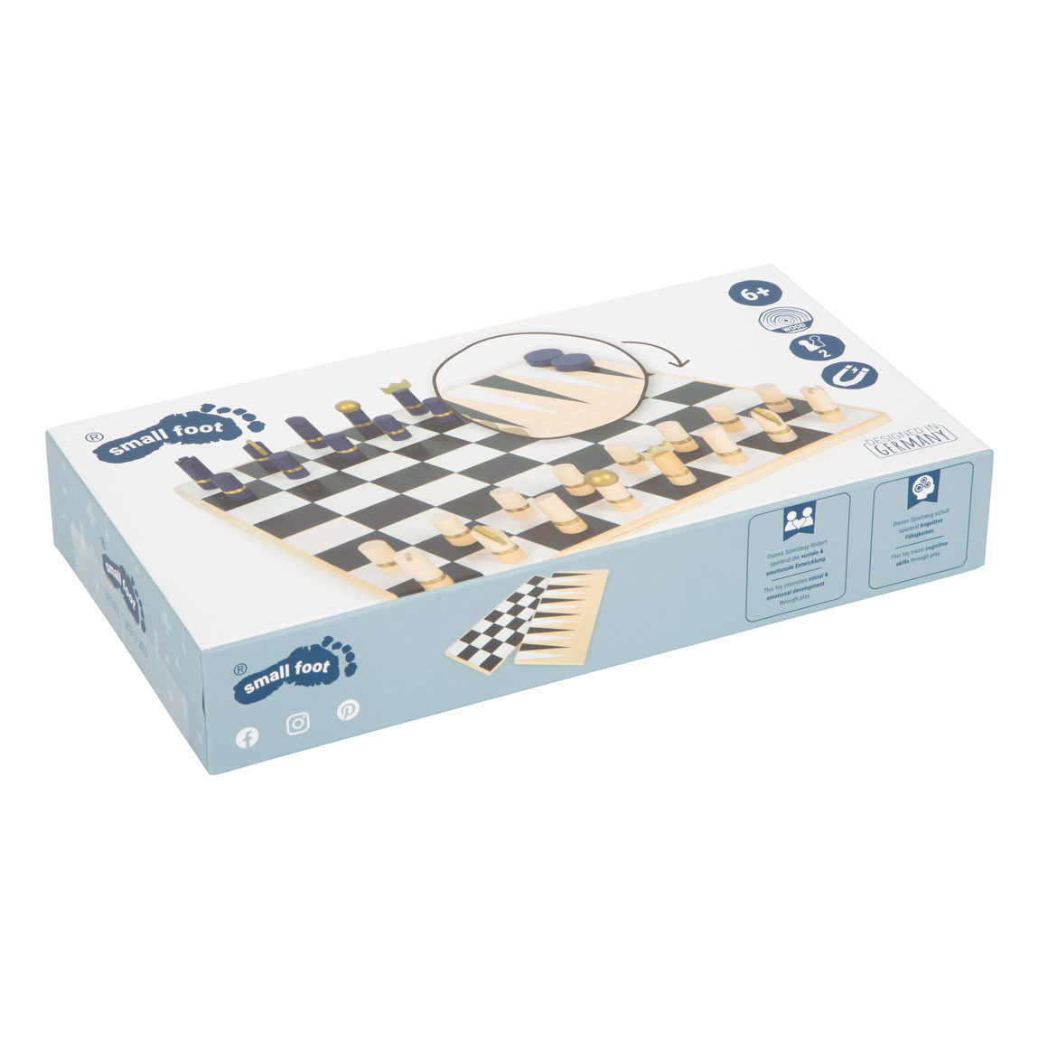 Small Foot-Schaak en Backgammon Spel (Golden Edition)