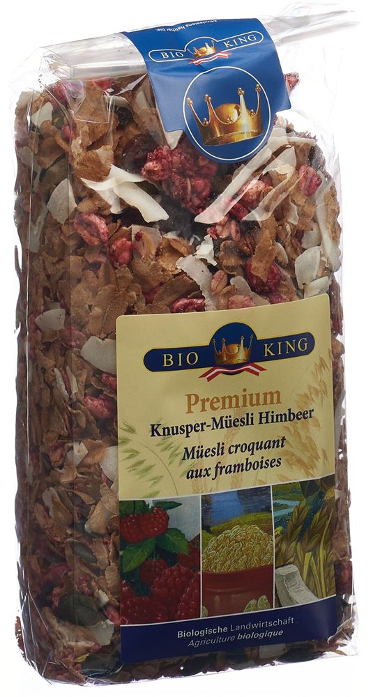 BIOKING Premium Knuspermüesli<br>375 g, Beutel, Himbeer Bio