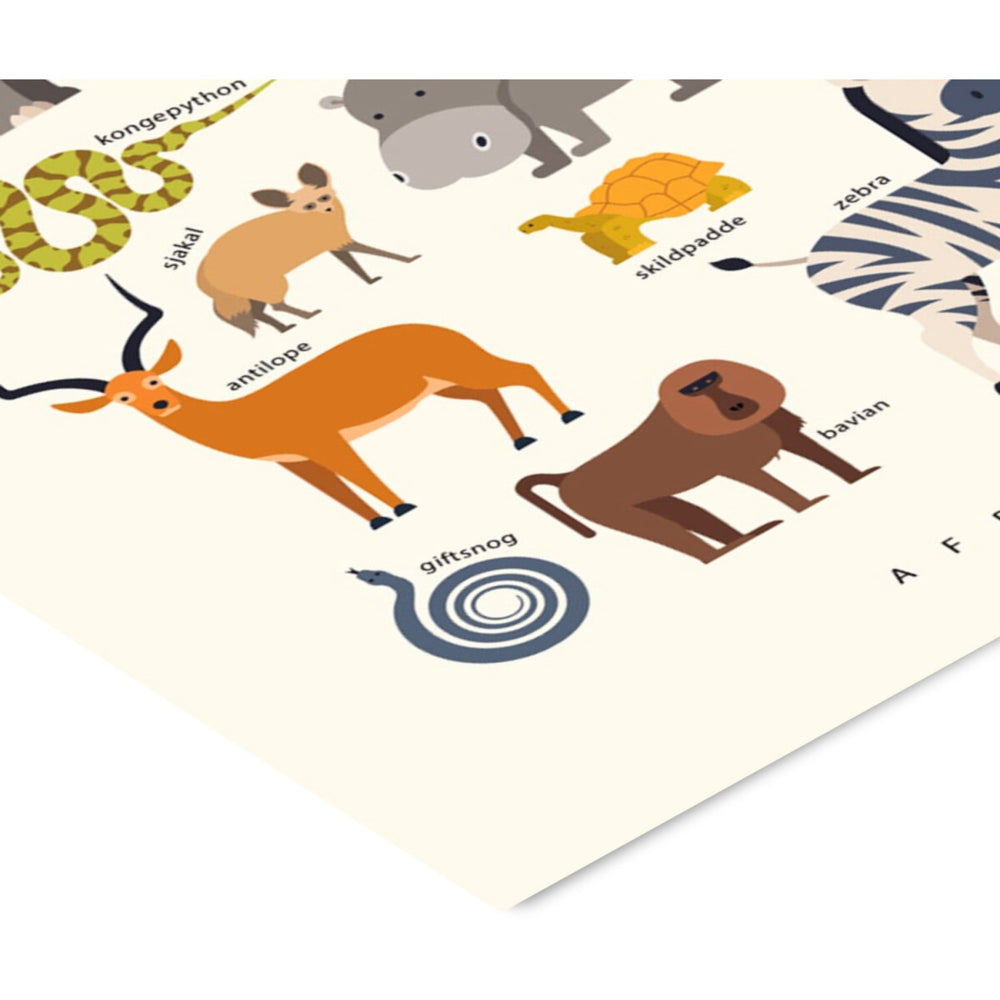Køb Poster & Frame Citatplakat - Afrikas Dyr – Børneplakat
