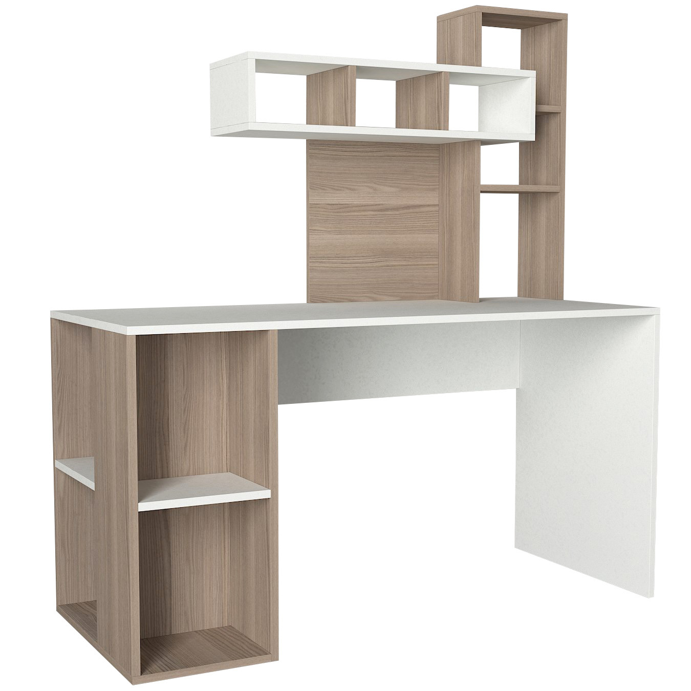 Schreibtisch - weiß-cordoba - mit Regal - 140 cm