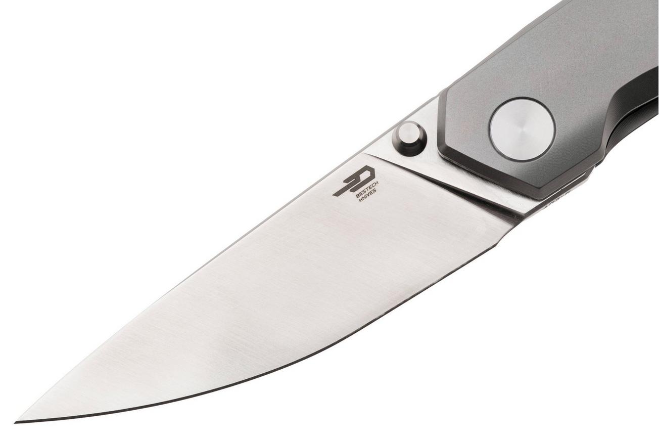 Bestech VK-KUZE BT2504A Satin MagnaCut, Bead Blasted Titanium, zakmes, Vulpex Knives design