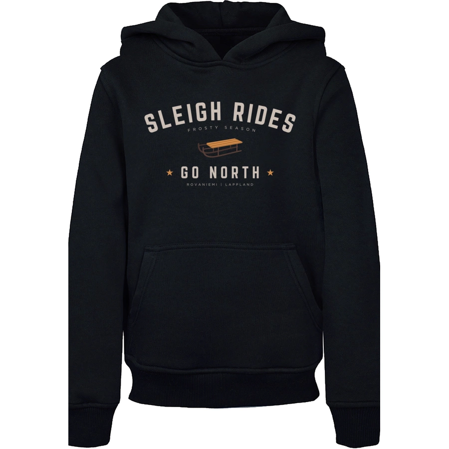 F4NT4STIC Hoodie Schlittenfahren Weihnachten Christmas schwarz