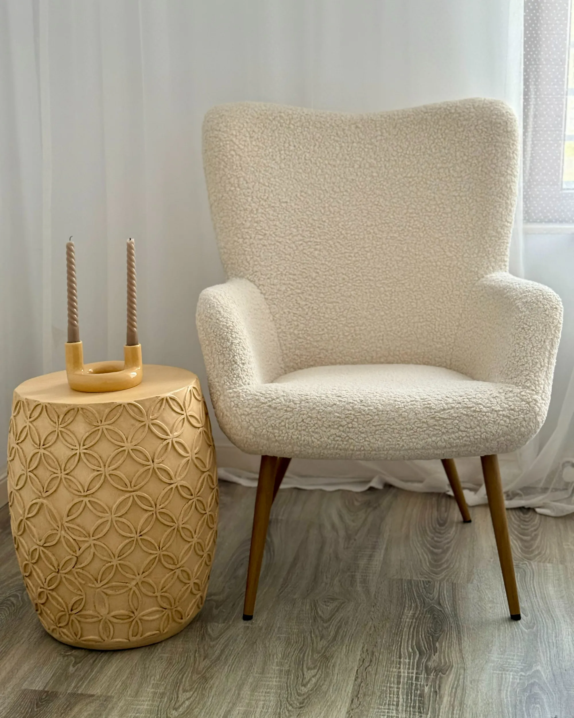 Bijzettafel ZOGNO 33 cm 33 cm Lichtbeige