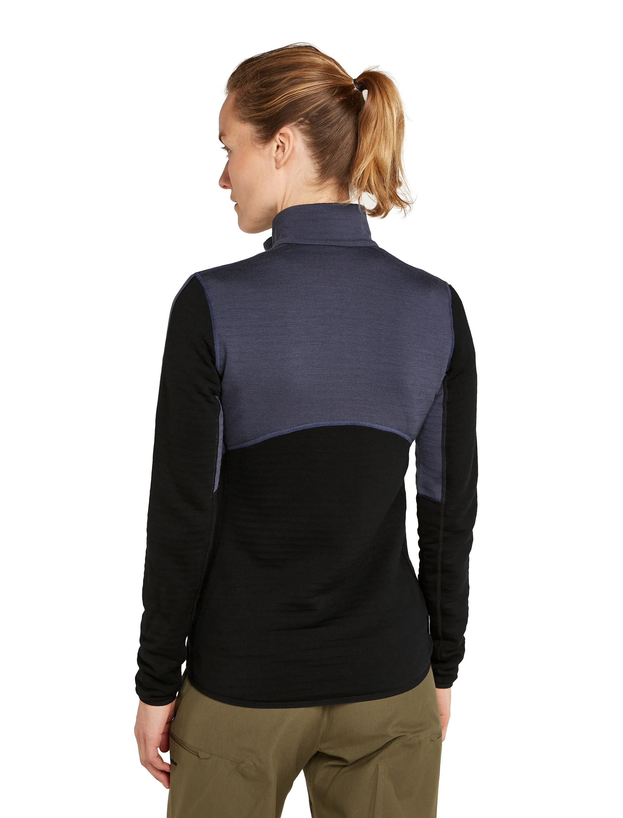 Icebreaker W Merino 400 Realfleece Descender Ls Z Graphite/black/cb
