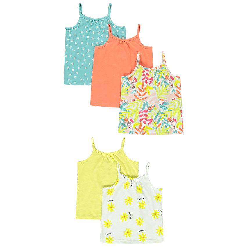 Lot de 5 débardeurs colorés pour bébé fille - Blanc