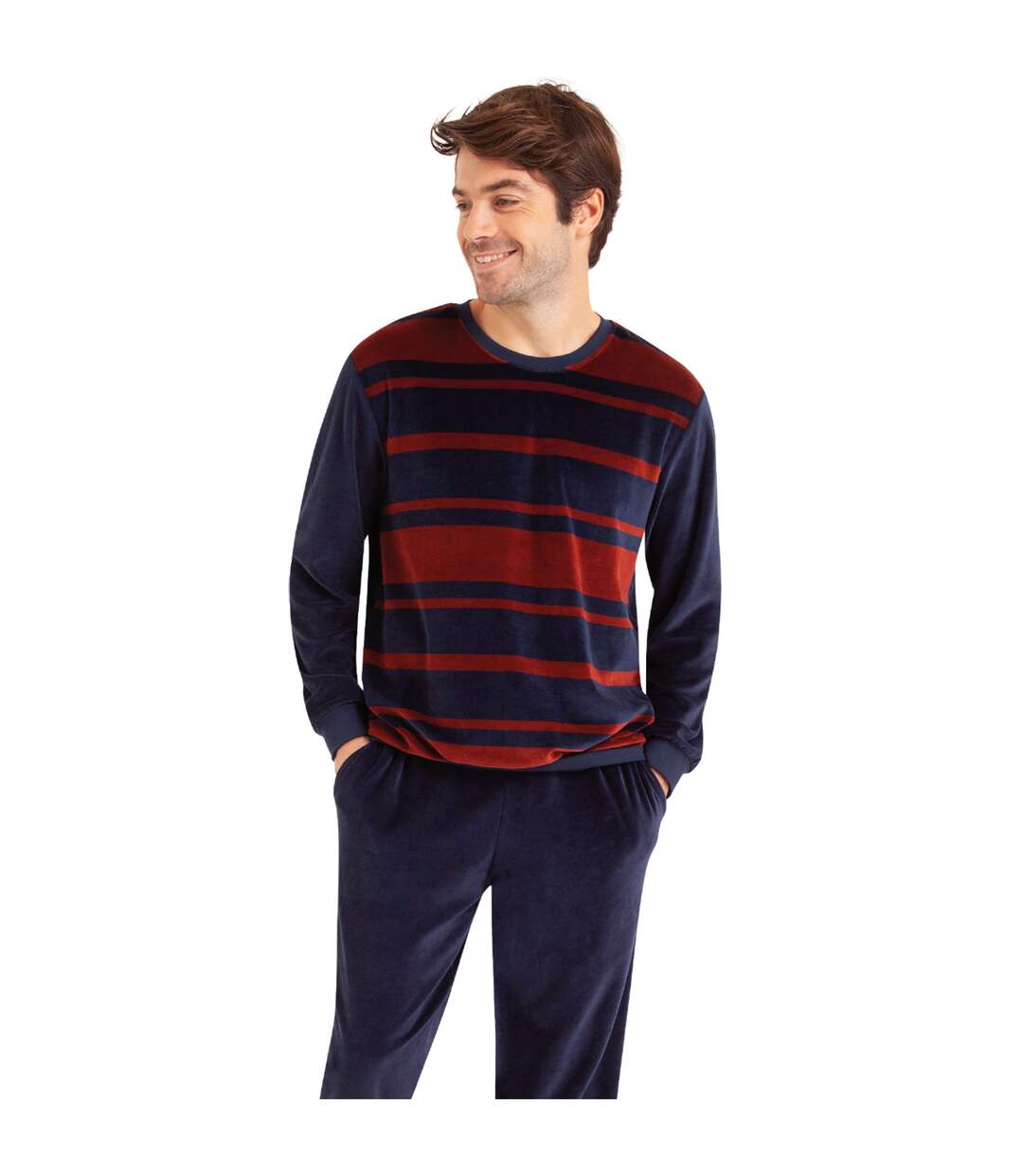 Pyjama long col rond homme Velours
