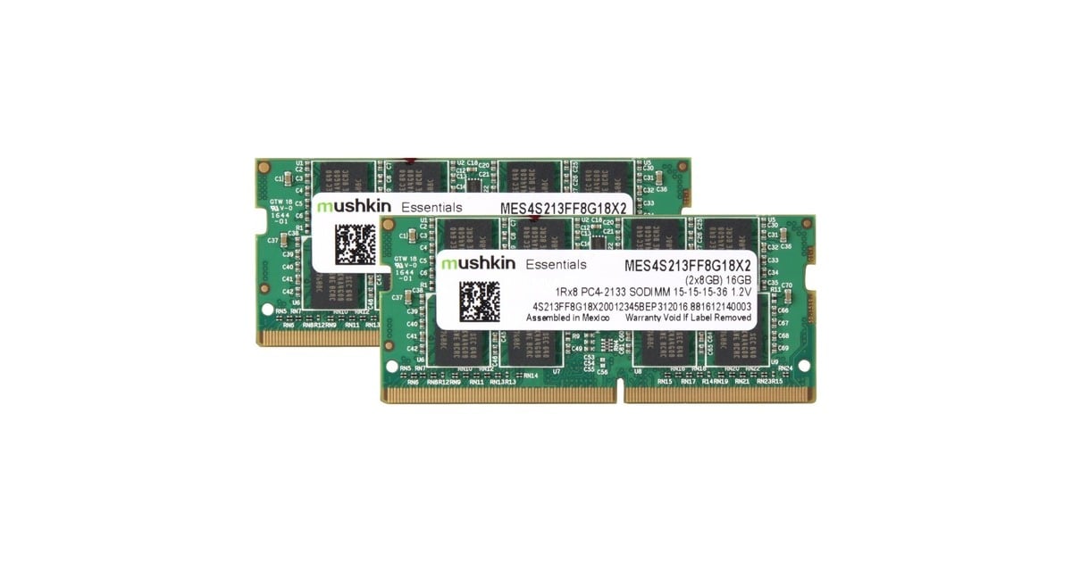 Mushkin16 GB DDR4-2133 Kit laptopgeheugen  (MES4S213FF8G18X2, Essentials)