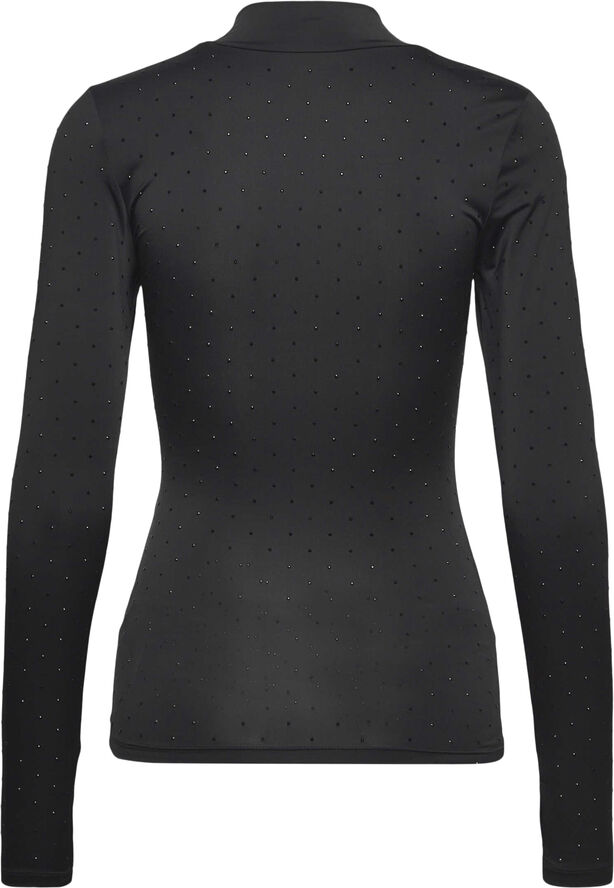 Rosemunde RWStoney LS blouse Black w. rhinestones