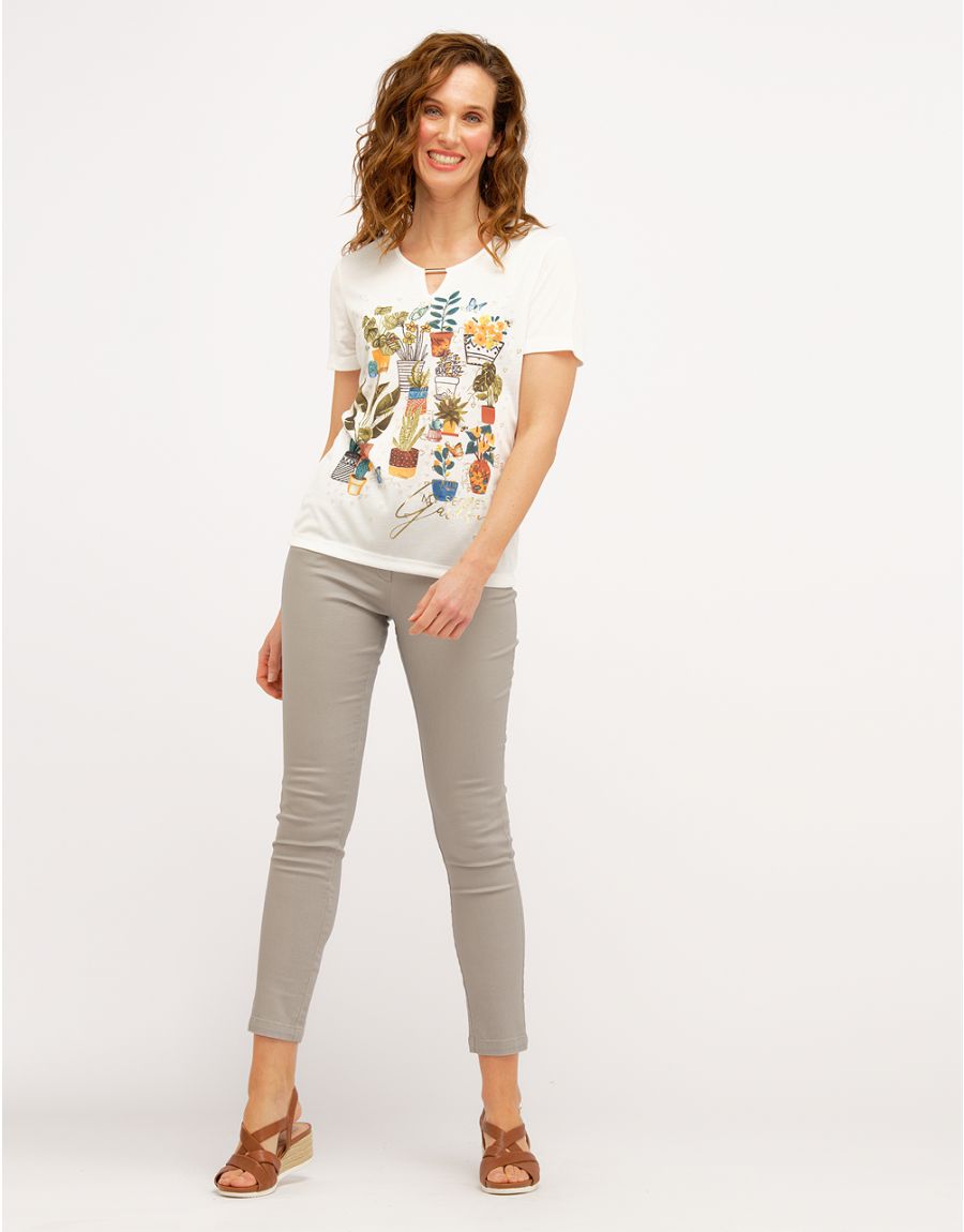 T-shirt écru fantaisie
