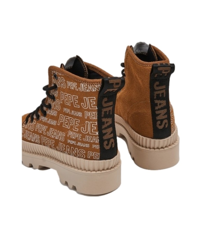 Botas de cano curto Pepe Jeans Ascot Soup em couro marrom