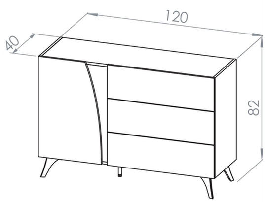 OTITEC - Commode - h.82 x l.120 x p.40 cm - toscane