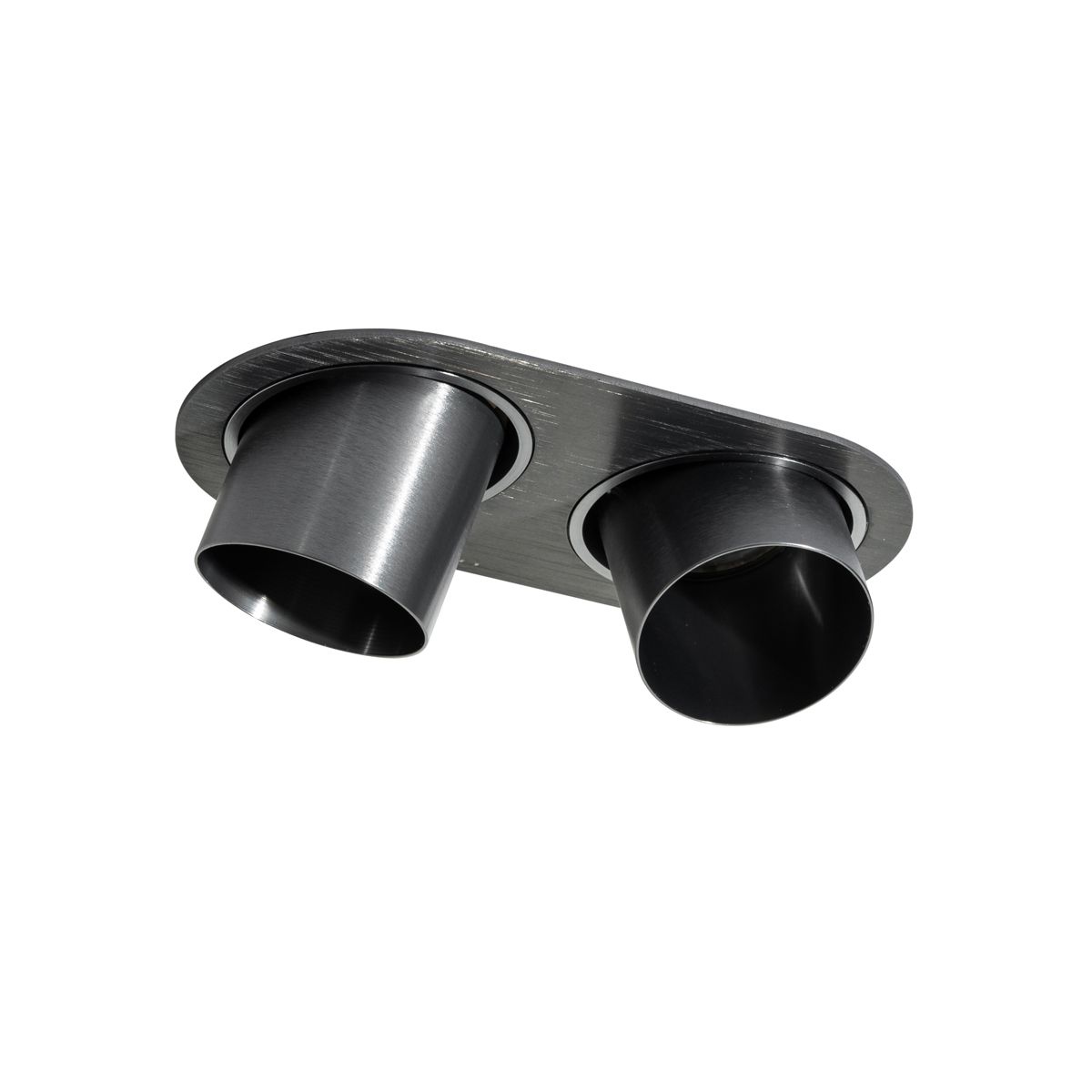 Afgeronde inbouwspot gunmetal GU10 50mm 2-lichts - Installa