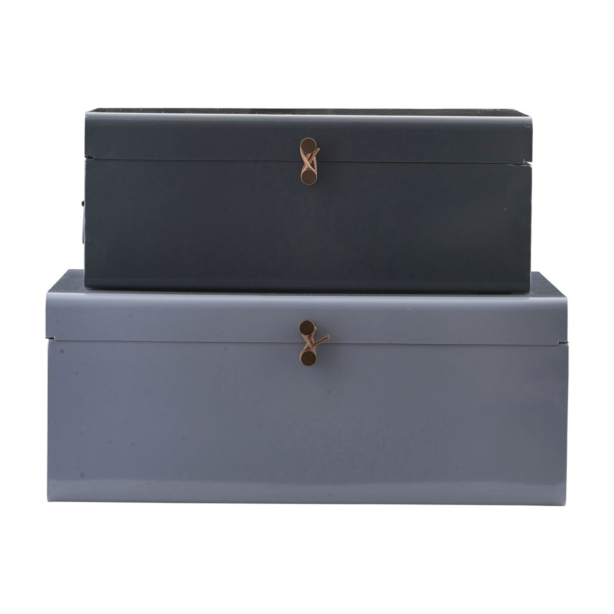 House Doctor metalen kist (set van 2) blauw
