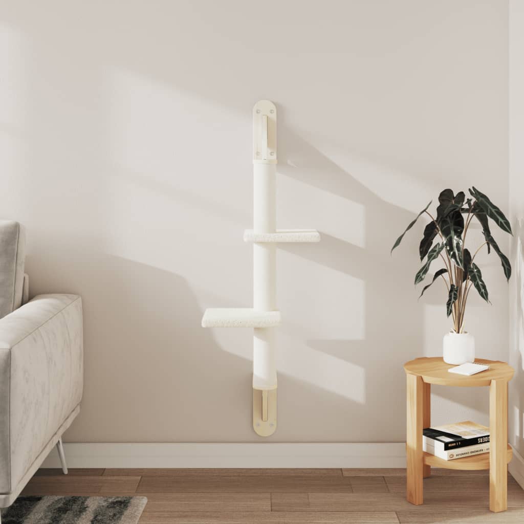 Arranhador de parede para gatos vidaXL, cor creme, 108 cm