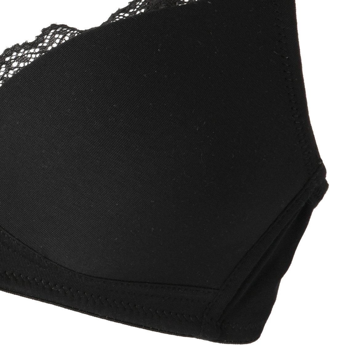 Damen Soft-BH mit dezenter Spitze schwarz