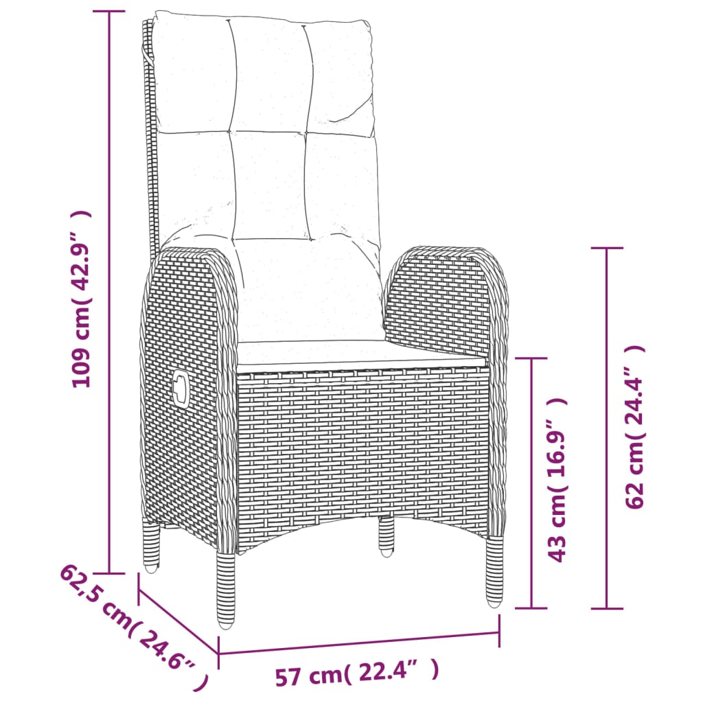 Mobilier à dîner de jardin et coussins 5 pièces noir résine tressée