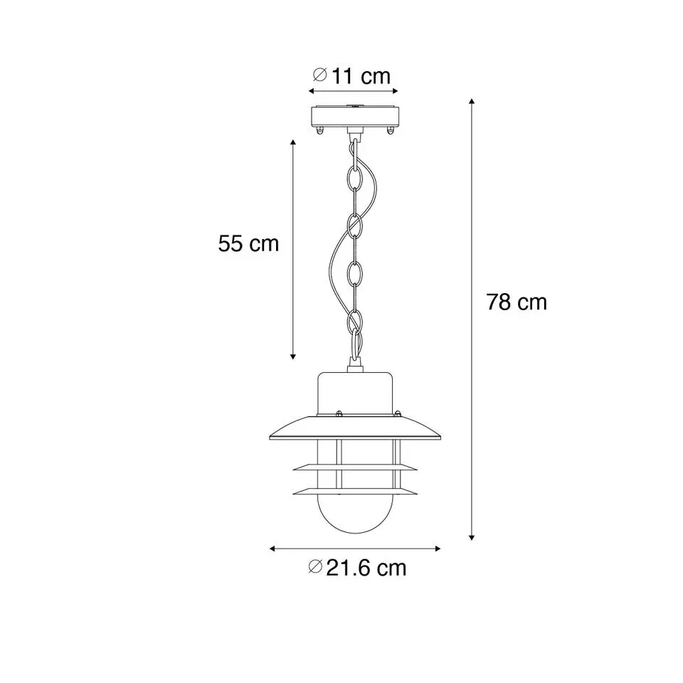 Qazqa hanglampen buiten shell bronskleurig e27