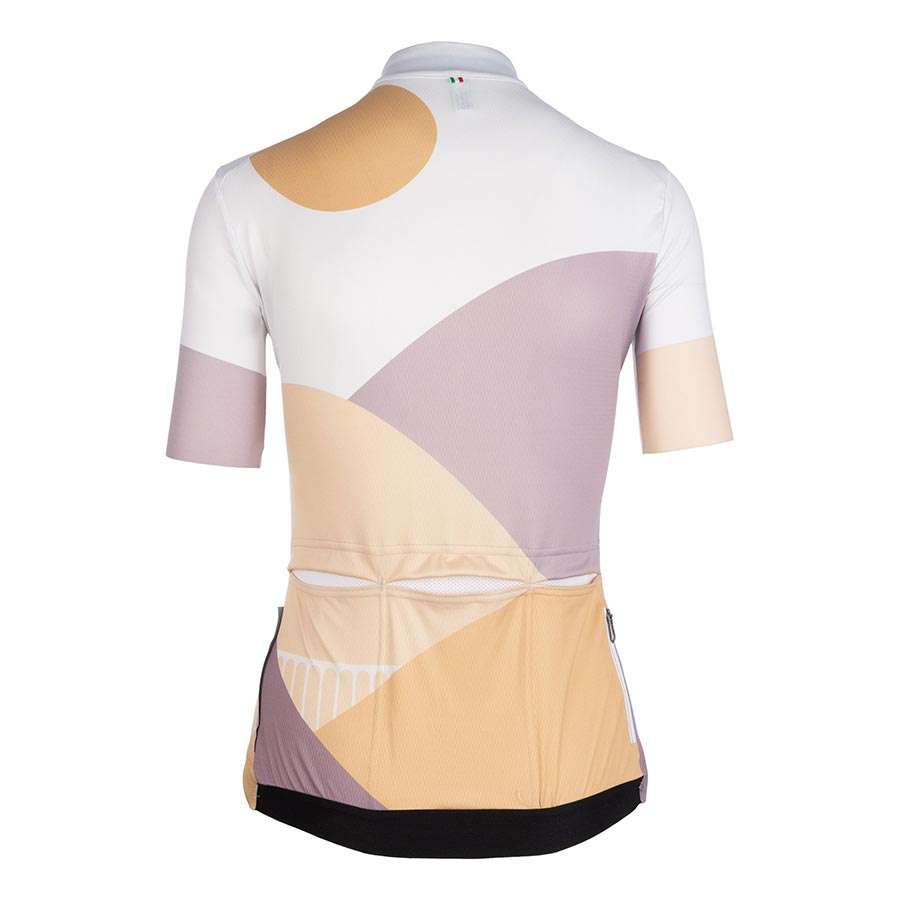 Q36.5 G1 Globetrotter White Fietsshirt Korte Mouwen Wit/Lila/Geel Dames