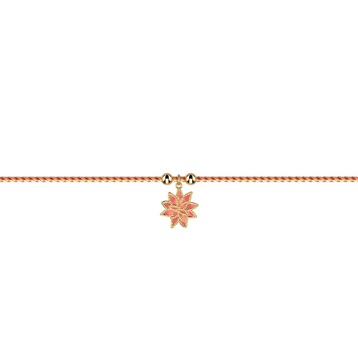Bracelet Les Georgettes collection Les Cadettesdoré fleur de lotus corail