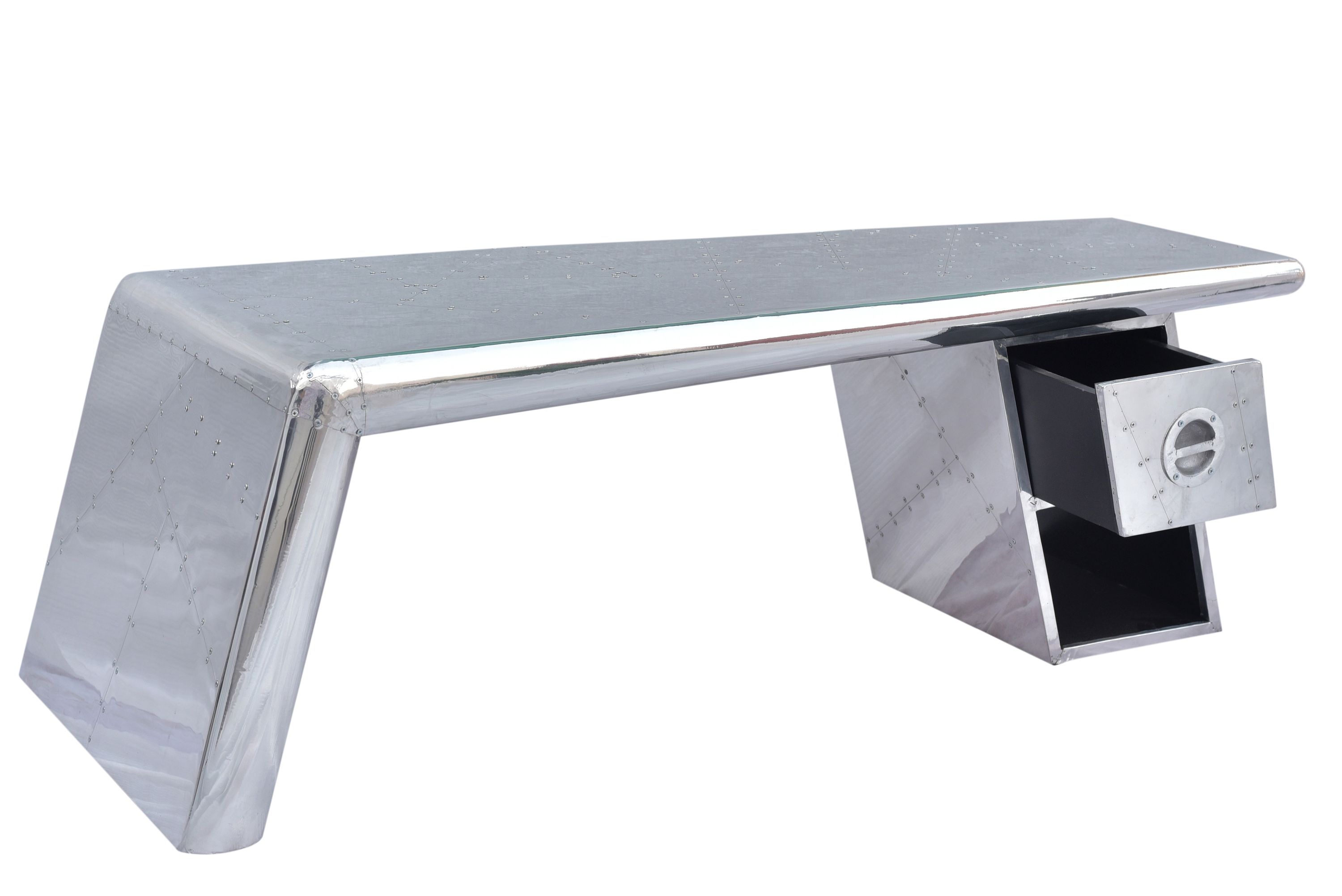 Couchtisch Airman Alu Sofatisch Beistelltisch Holztisch Wohnzimmer Tisch