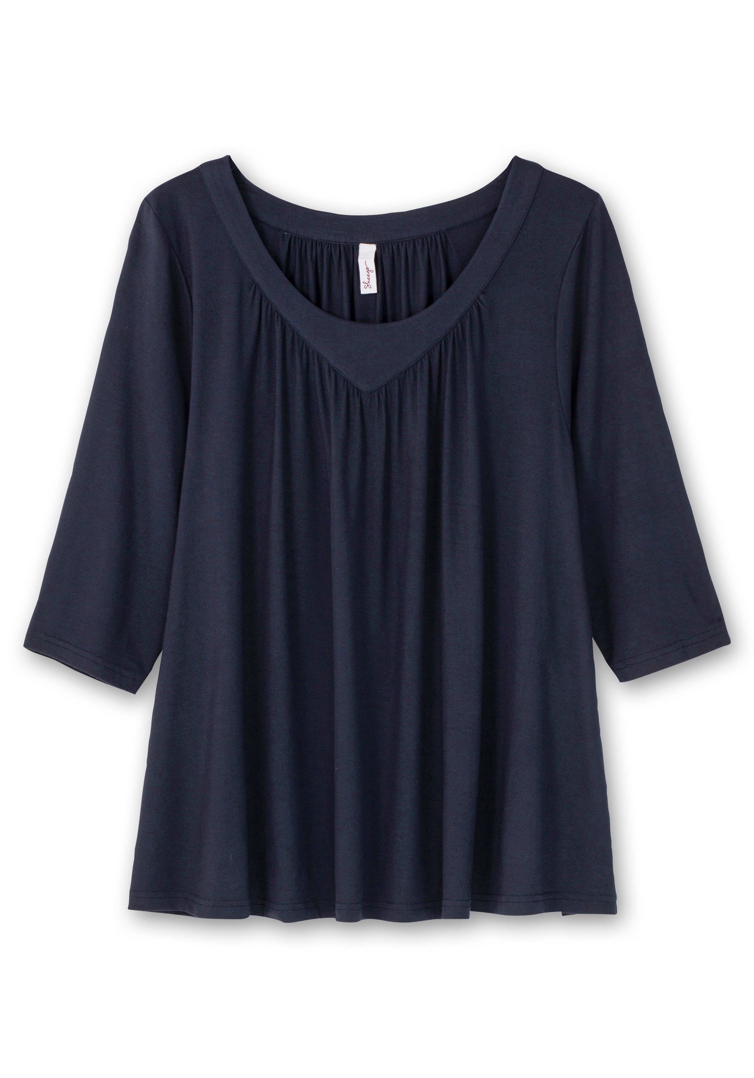 3/4-Arm-Shirt in Petite Passform, in weiter A-Linie