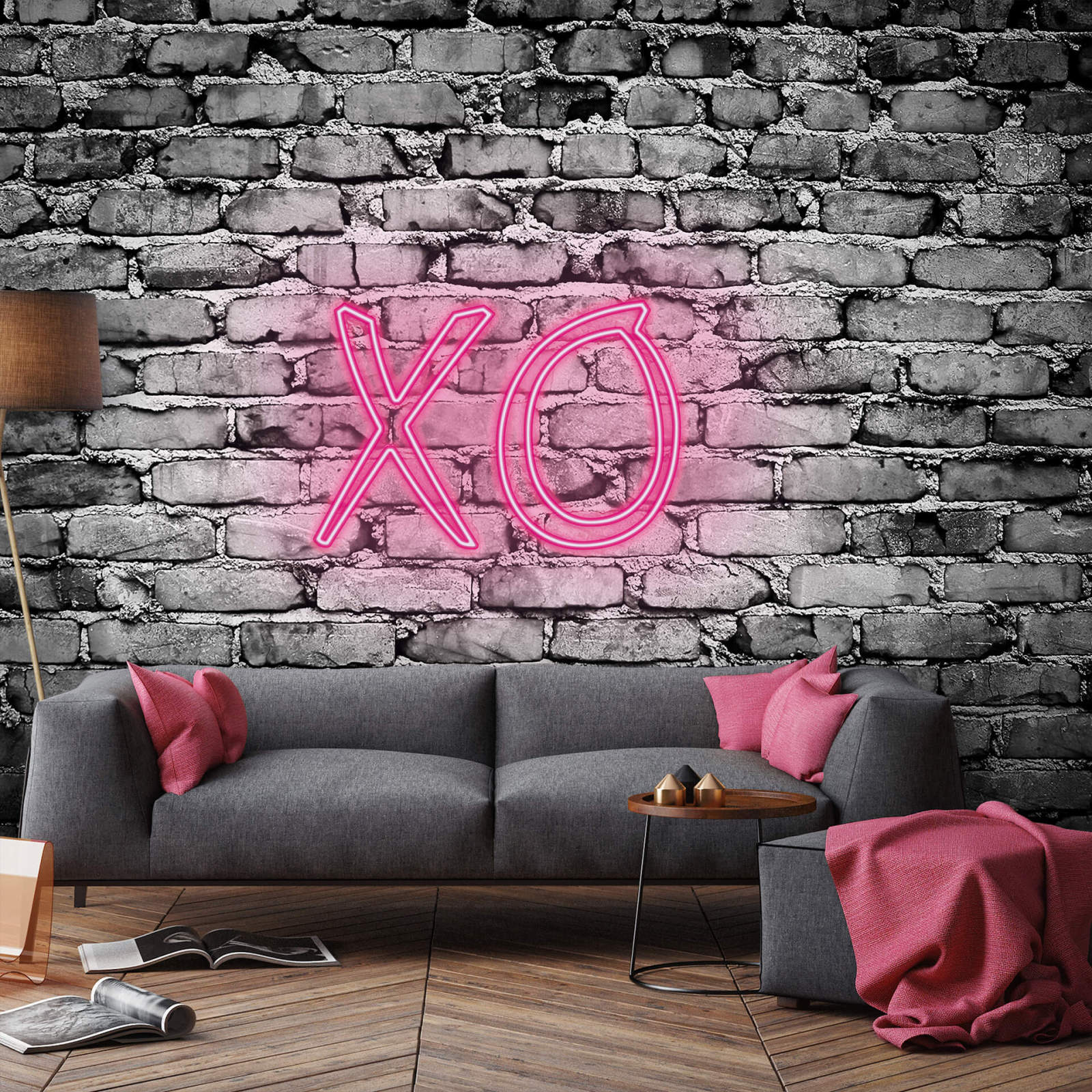 Fototapete DESIGNWALLS 2.0 - pink-schwarz - Stein - 2,6 Meter