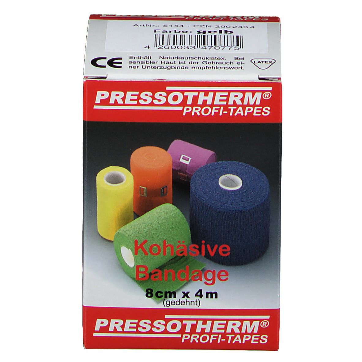 Pressotherm® Kohäsive Bandagen 8 cm x 4 m gelb