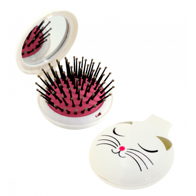 Brosse à cheveux avec miroir - Lady Retro