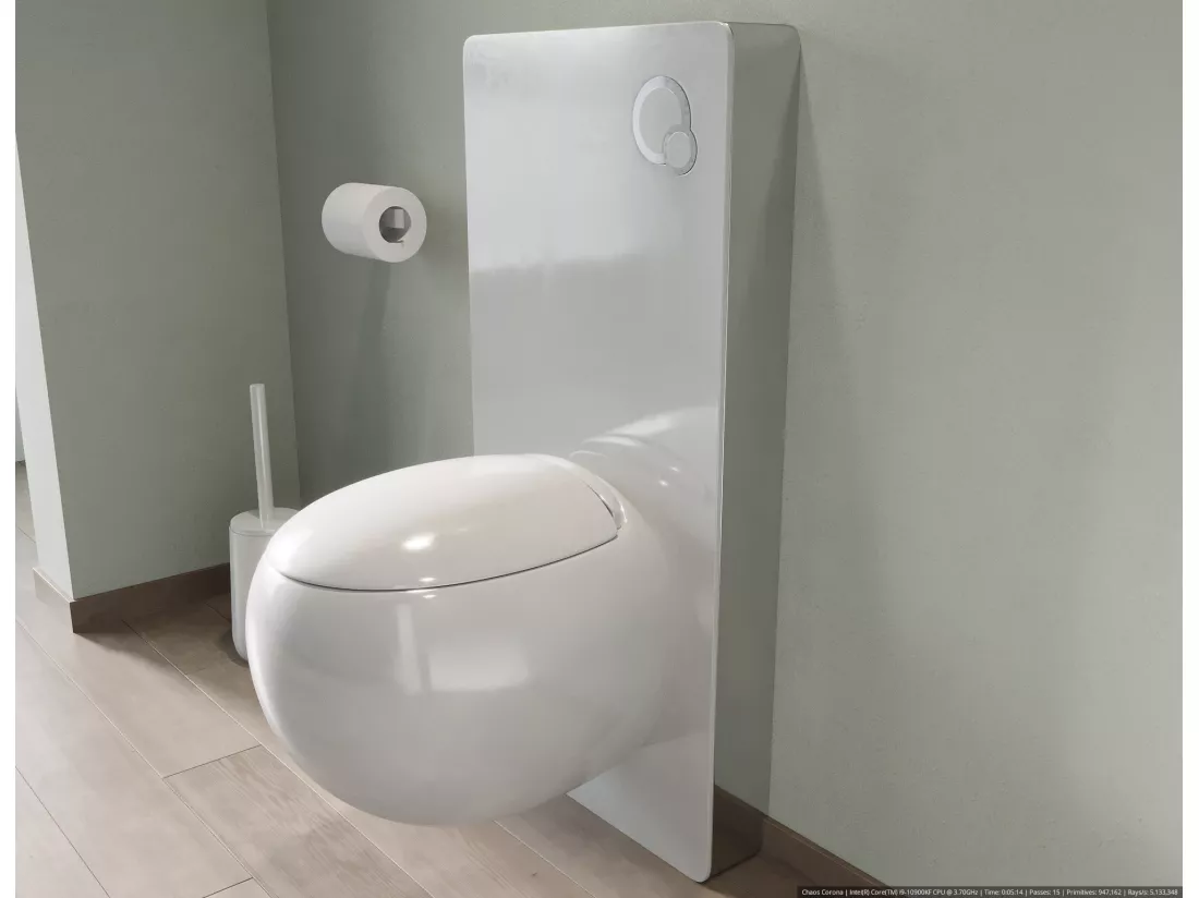 Pack WC suspendu en céramique blanc avec bâti-support décoratif - HURO II