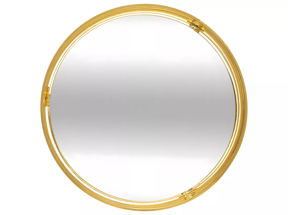 Lot de 2 Plateaux en Métal Doré et Miroir