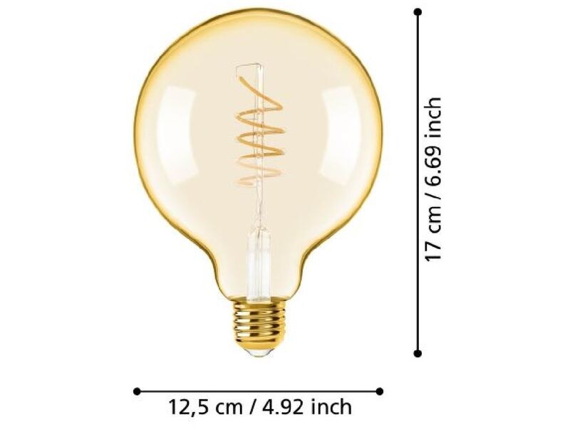 EGLO Leuchten Lampe 4 W E27 Warmweiss Filament LED-Glühbirne in antikem Vintage Design