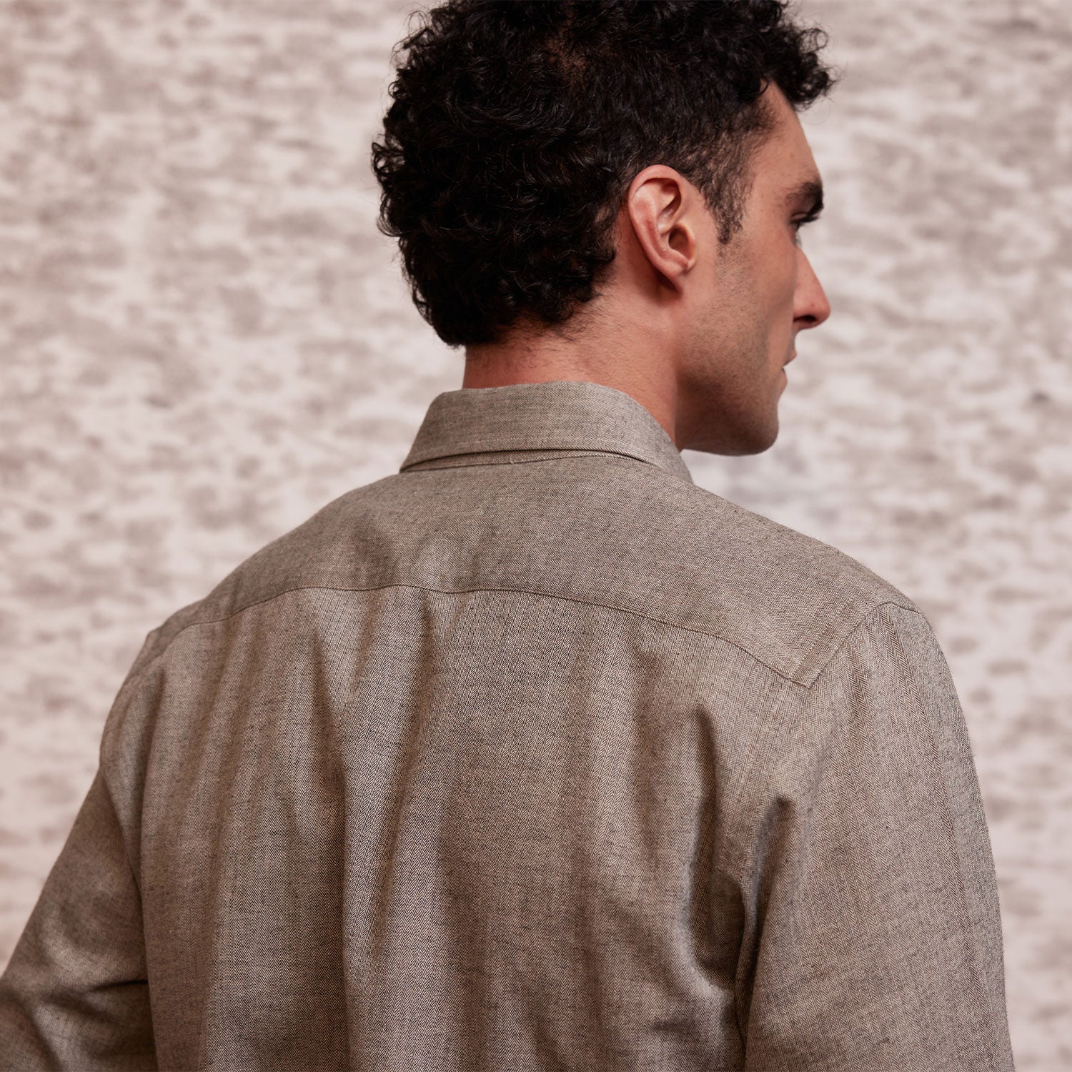Light taupe flannel shirt
