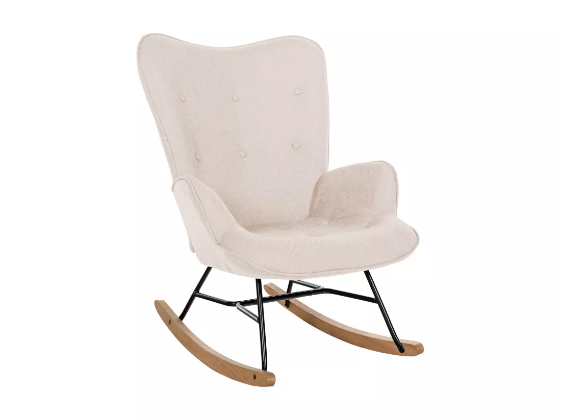 Chaise à bascule - Tissu & Métal - Crème - Sanka