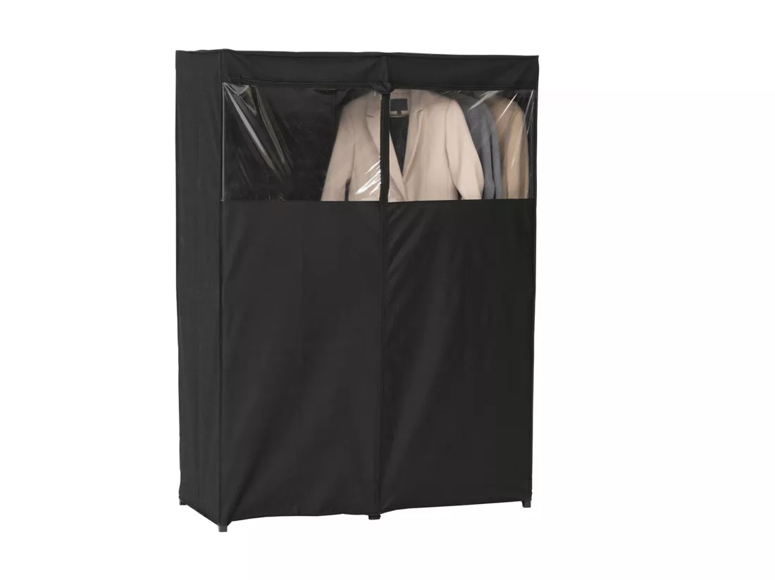 Penderie, armoire intissée en fer, polypropylène coloris noir