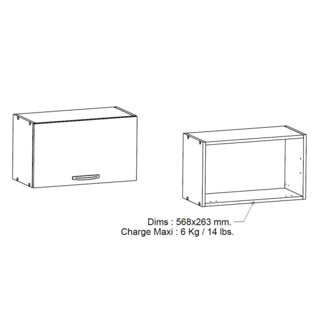 Dansmamaison Meuble Dessus de Hotte 60 cm - Blanc Mat