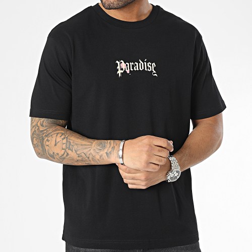 Tee Shirt Oversize Large Paradise Palm Noir