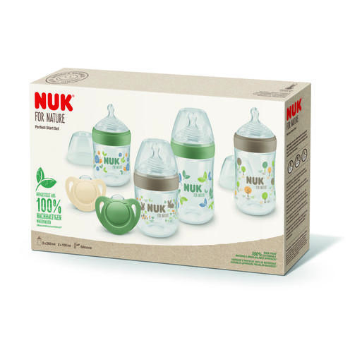 Coffret Perfect Start Nuk for Nature - 2x260ml + 2x150ml + 2 Sucettes T1 - NUK