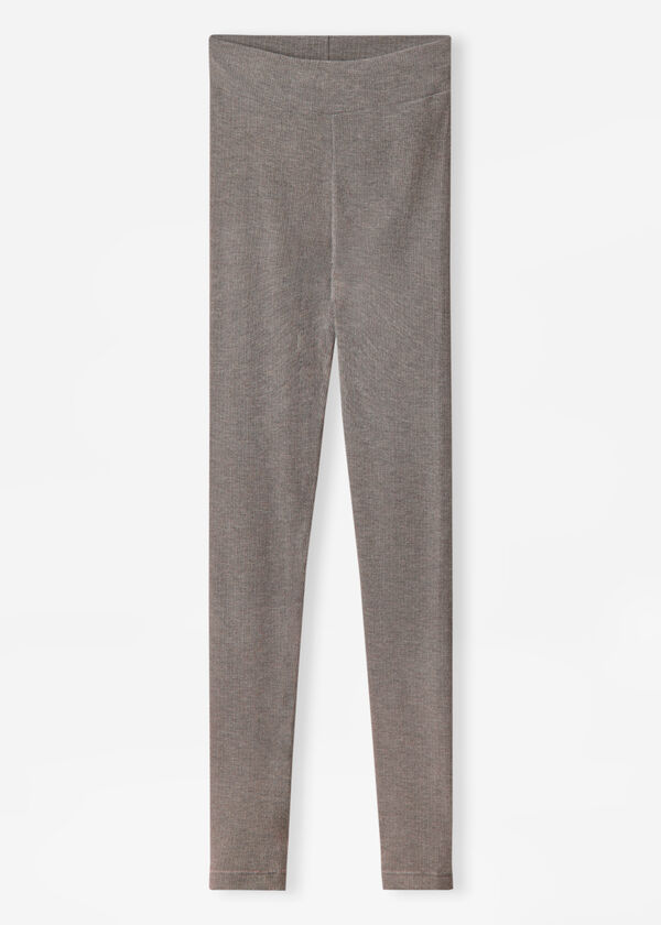 Leggings caneladas com cashmere